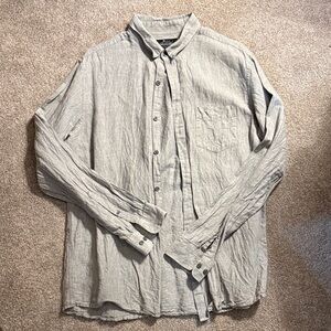 Marc Anthony Light Gray Casual Button-Down Shirt